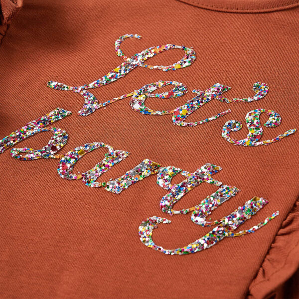 Kindershirt met lange mouwen 104 cognackleurig