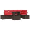 vidaXL Tuin Sofa Set 6 st Bruin poly rattan
