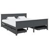 vidaXL Bedframe met 4 lades massief grenenhout donkergrijs 180x200 cm