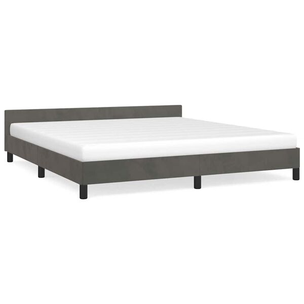 vidaXL Bedframe zonder matras 160x200 cm fluweel donkergrijs