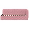 vidaXL Hoekbedframe met hoofdeinde Roze 80 x 200 cm Fluweel