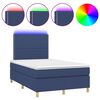 vidaXL Boxspring met matras en LED stof blauw 120x200 cm