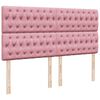 vidaXL Ottoman bed met matrassen 200x200cm fluweel roze