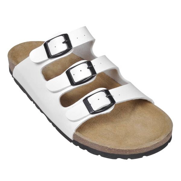 vidaXL Sandalen met 3 bandjes en gespen dames maat 41 biokurk wit