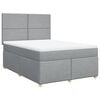 vidaXL Boxspring met matras stof lichtgrijs 160x200 cm