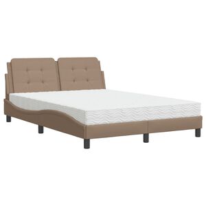 vidaXL Bedframe zonder matras "Zadar" kunstleer cappuccinokleurig 120x200 cm