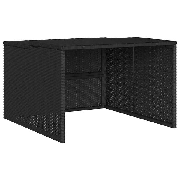 vidaXL Garage voor robotmaaier 86x90x52/57 cm poly rattan zwart