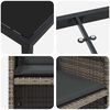 vidaXL Tuin eettafelset met kussen 9 pcs Grijs poly rattan