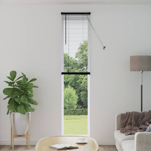 vidaXL Venetiaanse Blind Zwart 213 x 40 cm PVC
