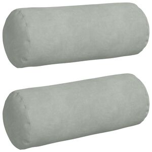 vidaXL Bolster Kussens 2 stuks Lichtgrijs &Oslash; 15 x 40 cm Cordstof