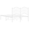 vidaXL Bedframe met hoofdbord metaal wit 120x190 cm