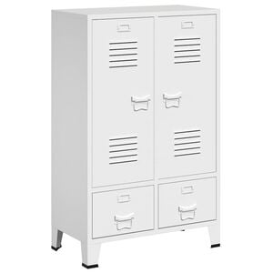 vidaXL Kledingkast industrieel 67x35x107 cm staal wit