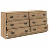 vidaXL Dressoirs 2 pcs Artisan Eiken 70 x 35,5 x 67,5 cm Bewerkt hout