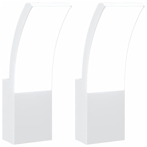 vidaXL Buitenwandlampen 2 st LED gegoten aluminium wit