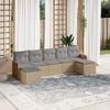 vidaXL 7-delige Loungeset met kussens poly rattan beige