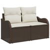 vidaXL Tuin Sofa Set met kussen 8 pcs Bruin en wit Poly riet