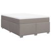 vidaXL Boxspring met matras stof taupe 140x190 cm