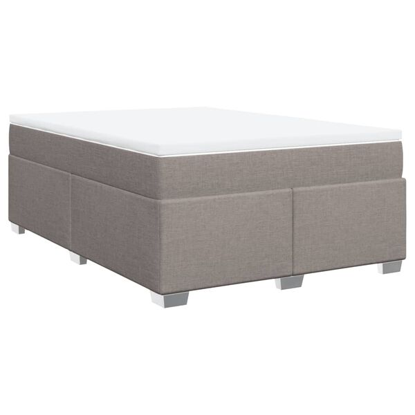 vidaXL Boxspring met matras stof taupe 140x190 cm