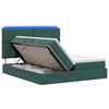 vidaXL LED Opslagbed met Matras Donkergroen 200 x 200 cm Fluweel