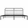vidaXL Bedframe met hoofdbord metaal zwart 200x200 cm
