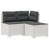 vidaXL 3-zits tuinbank met kussens in rattanlook 3-zits PP Wit