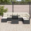 vidaXL Tuin Sofa Set met kussen 9 pcs Zwart en cr&egrave;me