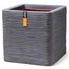 Capi Plantenbak Nature Rib vierkant 30x30x30 cm donkergrijs