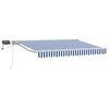 vidaXL Handmatige Luifelhouder met LED's Blauw en Wit 3 x 2,5 m