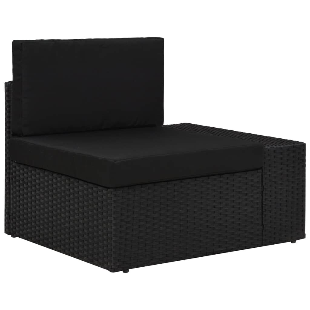vidaXL 5-delige Loungeset poly rattan zwart