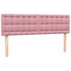 vidaXL Boxspring met matras en LED fluweel roze 160x210 cm