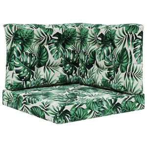 vidaXL Buiten bankkussen 3 pcs Bladpatroon Polyester