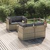 vidaXL 5-delige Loungeset met kussens poly rattan grijs