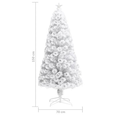 vidaXL Kunstkerstboom met verlichting 150 cm glasvezel wit