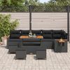 vidaXL Tuinbankenset met kussen 12 pcs Zwart poly rattan