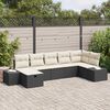 vidaXL Bankstel met kussen 8 pcs poly rattan