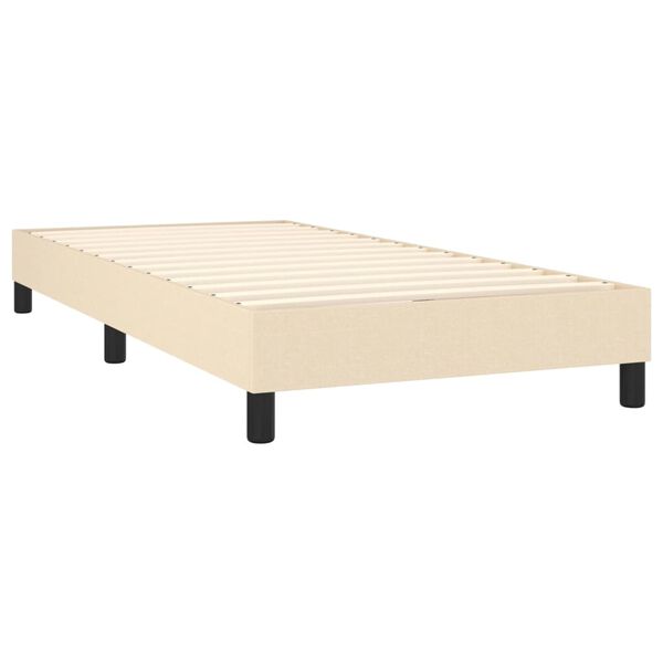 vidaXL Boxspring met matras stof cr&egrave;mekleurig 90x200 cm