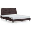 vidaXL Bedframe met LED zonder matras "Hvar" 120x200 cm stof donkerbruin