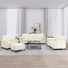 vidaXL 4-delige Loungeset met kussens fluweel crèmekleurig