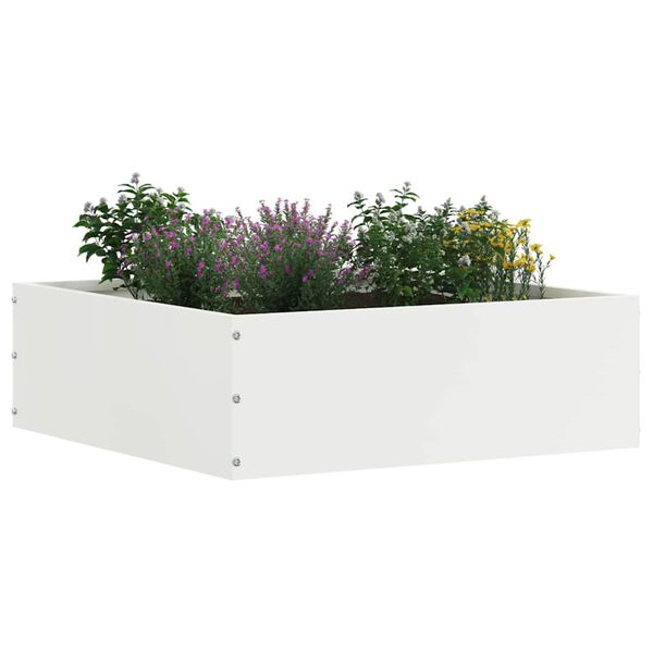 vidaXL Tuinrand 6 pcs Wit 40 x 40 x 13 cm Staal