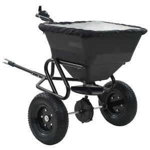 vidaXL Strooiwagen sleepmodel 45 L 125x74x79 cm PVC en staal