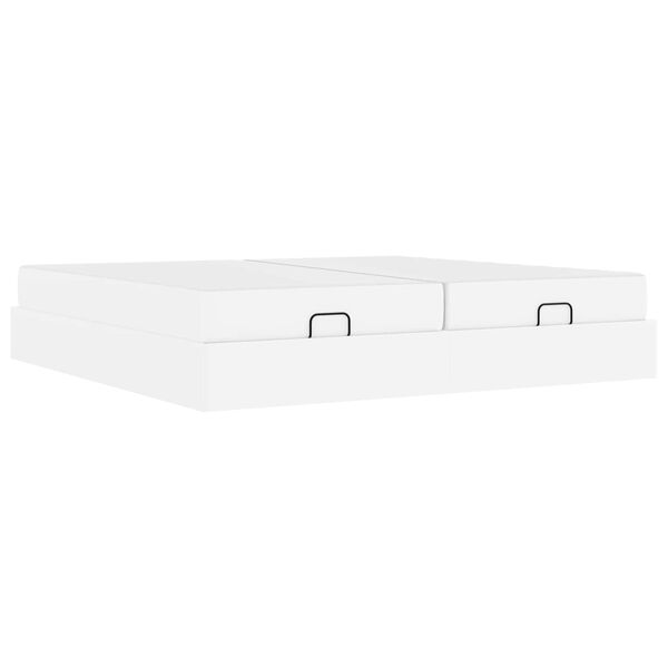 vidaXL Bedframe met matras met matras 2 pcs Wit PVC
