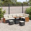 vidaXL Tuin Sofa Set 9 pcs Zwart en Cr&egrave;me poly rattan