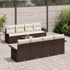 vidaXL Tuin Sofa Set 9 pcs Bruin en Cr&egrave;me Poly rattan, staal en glas