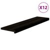 vidaXL Traptreden 12 st 100x30x2 cm massief eikenhout bruin-zwart