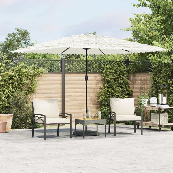 vidaXL Parasol met stalen paal 290x290x238 cm wit