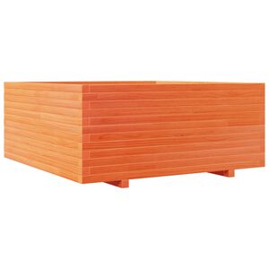 vidaXL Plantenbak 110x110x49,5 cm massief grenenhout wasbruin
