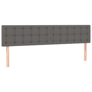 vidaXL Hoofdborden 200x5x78/88 cm kunstleer grijs