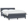 vidaXL Boxspring met matras fluweel donkergrijs 140x220 cm