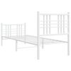 vidaXL Bedframe met hoofd- en voeteneinde metaal wit 80x200 cm