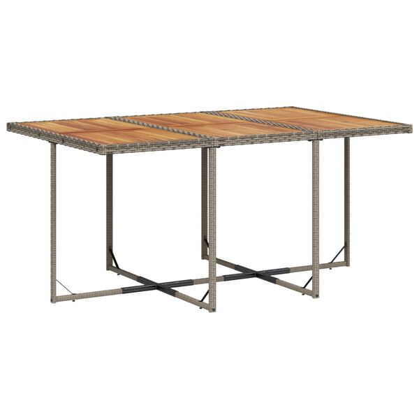 vidaXL 7-delige Tuinset met kussens poly rattan grijs